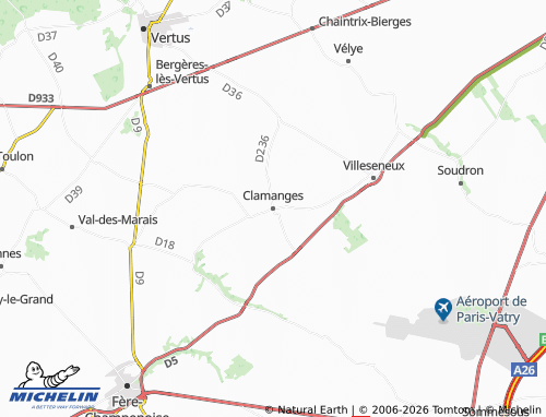 Mapa MICHELIN Clamanges - ViaMichelin