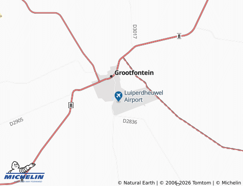 Carte MICHELIN Grootfontein Outlying 1 - ViaMichelin