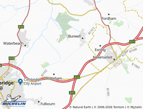 Carte MICHELIN Swaffham Prior - ViaMichelin