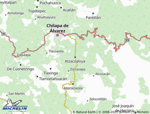 MICHELIN Atzacoaloya map - ViaMichelin
