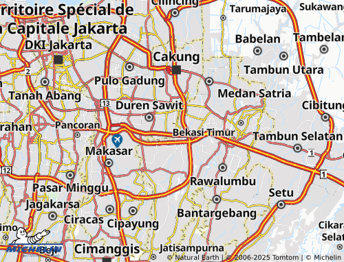 MICHELIN Pondok Kelapa map - ViaMichelin