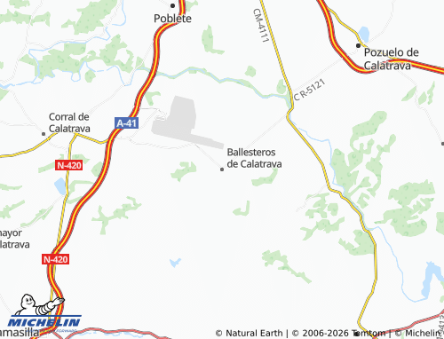 MICHELIN Ballesteros de Calatrava map - ViaMichelin
