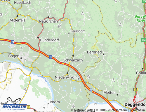 MICHELIN Schwarzach map - ViaMichelin