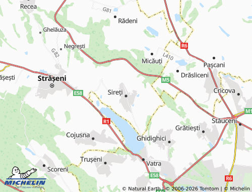 MICHELIN Sireți map - ViaMichelin