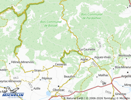 MICHELIN Minerve map - ViaMichelin