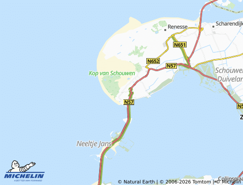 MICHELIN Westenschouwen map - ViaMichelin