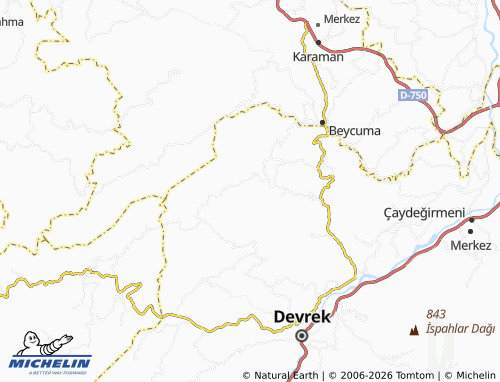 MICHELIN Kabaca map - ViaMichelin
