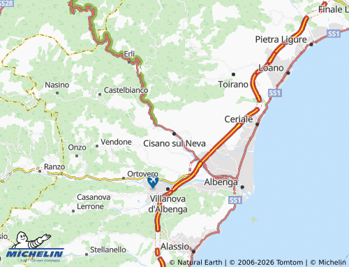 Carte MICHELIN Cisano sul Neva - ViaMichelin