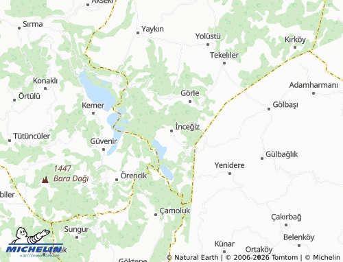 MICHELIN İnceğiz map - ViaMichelin