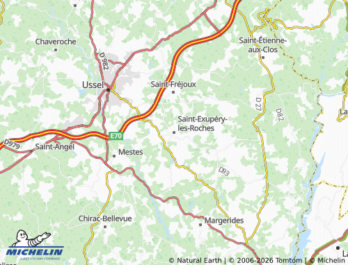 MICHELIN Saint-Exupéry-les-Roches map - ViaMichelin