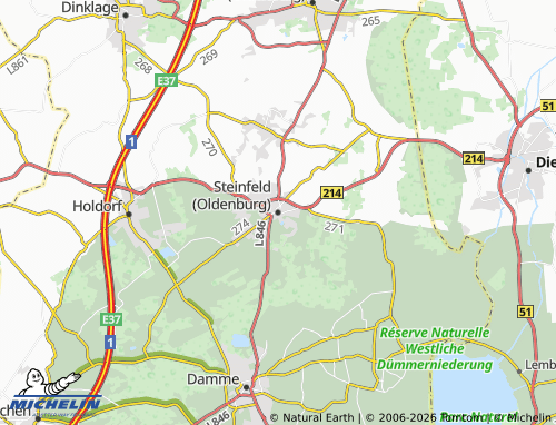 MICHELIN Steinfeld (Oldenburg) map - ViaMichelin