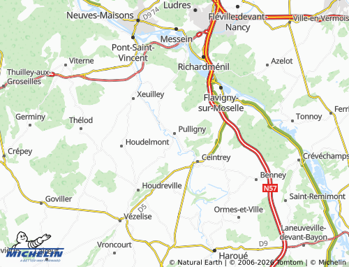 MICHELIN Pulligny map - ViaMichelin
