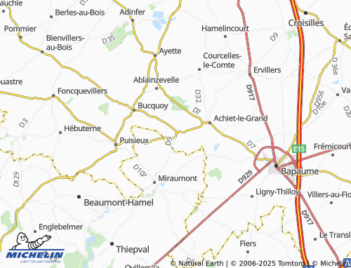 MICHELIN Achiet-le-Petit map - ViaMichelin