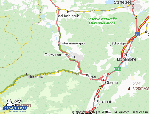 MICHELIN Oberammergau map - ViaMichelin