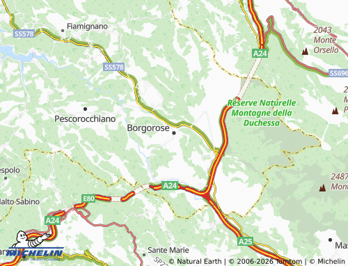 Mappa MICHELIN Borgorose - ViaMichelin