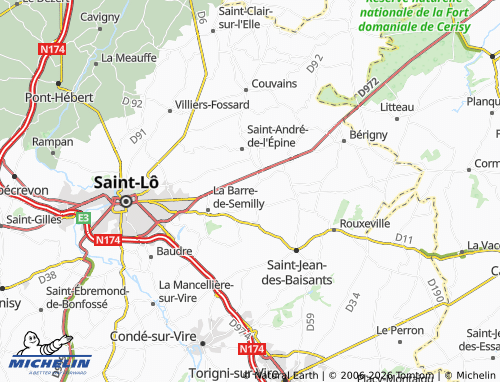 MICHELIN Saint-Pierre-de-Semilly map - ViaMichelin
