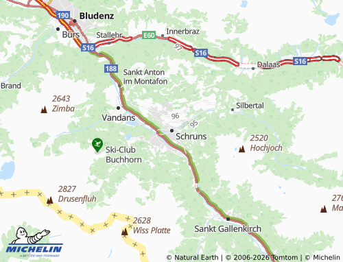 Mapa MICHELIN Schruns - ViaMichelin