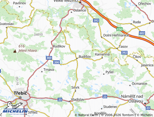 Mappa MICHELIN Budišov - ViaMichelin
