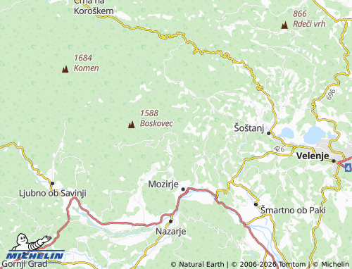 Mapa MICHELIN Šmihel nad Mozirjem - ViaMichelin