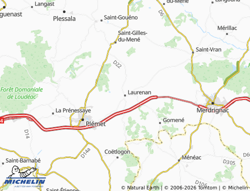 MICHELIN Laurenan map - ViaMichelin