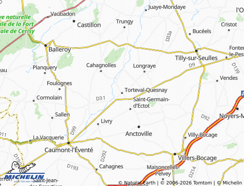 MICHELIN Torteval-Quesnay map - ViaMichelin