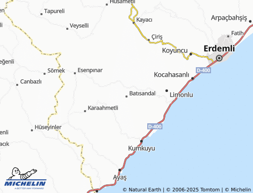 MICHELIN Batısandal map - ViaMichelin