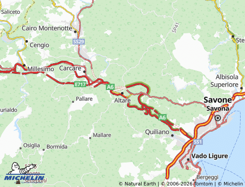 MICHELIN Altare map - ViaMichelin