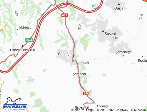 Mapa MICHELIN Costești - ViaMichelin