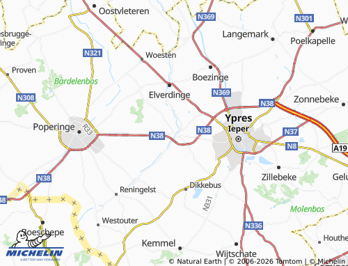 MICHELIN Vlamertinge map - ViaMichelin