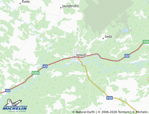 Mapa MICHELIN Strenči - ViaMichelin