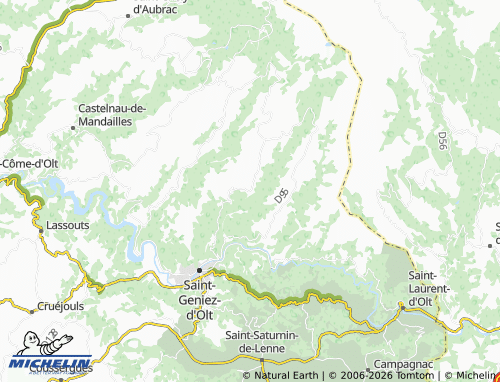 MICHELIN Aurelle-Verlac map - ViaMichelin