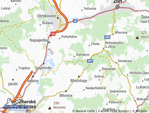 Mappa MICHELIN Komárov - ViaMichelin