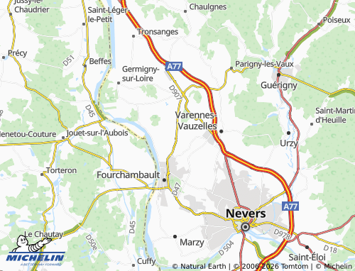 Carte MICHELIN Garchizy - ViaMichelin