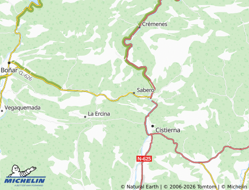 MICHELIN Sahelices de Sabero map - ViaMichelin