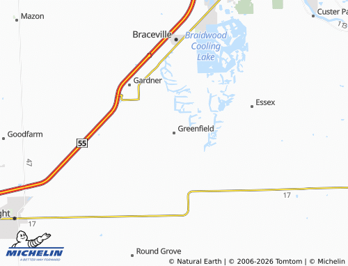 Mapa MICHELIN Greenfield - ViaMichelin