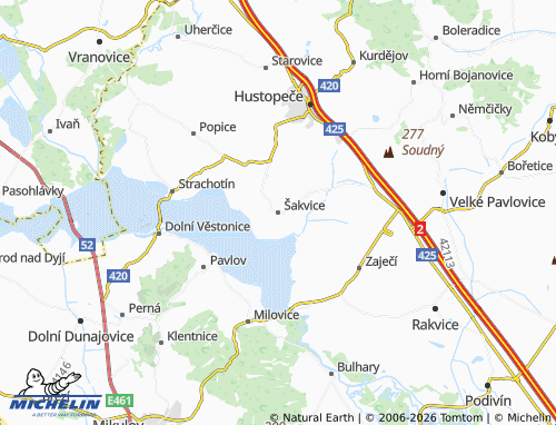 Kaart MICHELIN Šakvice - ViaMichelin