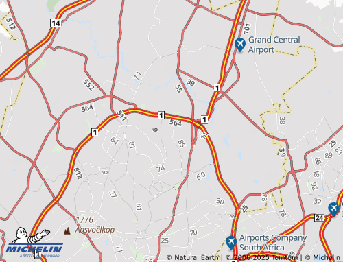 Kaart MICHELIN Woodmead Extension 9 - ViaMichelin