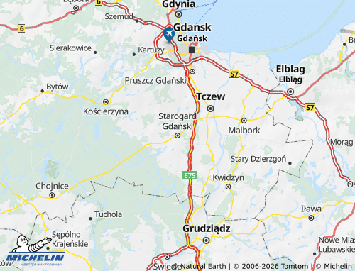 MICHELIN Starogardzki map - ViaMichelin