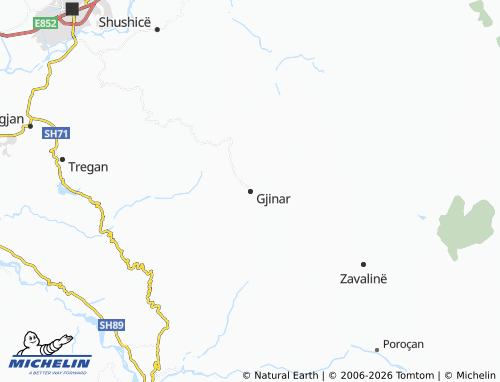 Carte MICHELIN Gjinar - ViaMichelin