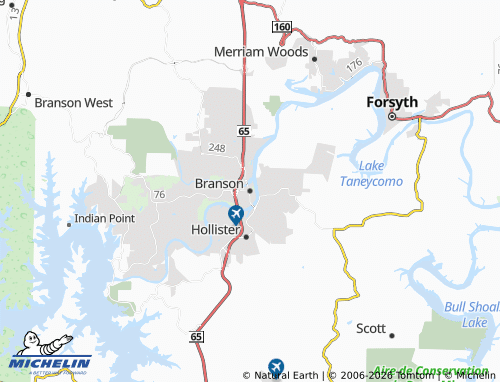 Mapa MICHELIN Branson - ViaMichelin