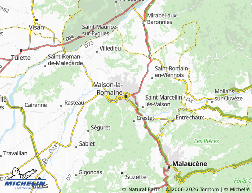 MICHELIN-Landkarte Vaison-la-Romaine - ViaMichelin