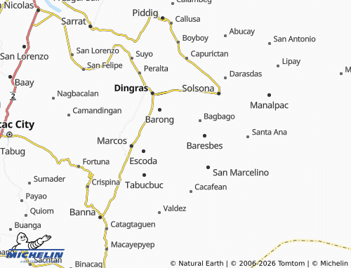MICHELIN Lanas map - ViaMichelin