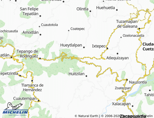 Mappa MICHELIN Zapotitlán de Méndez - ViaMichelin