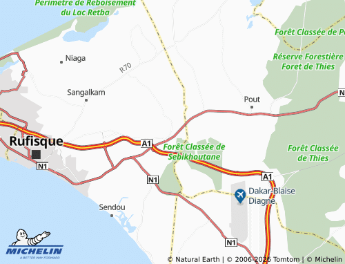 MICHELIN Sébikotane map - ViaMichelin