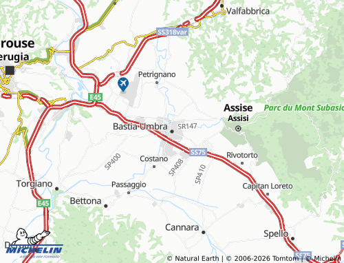 MICHELIN-Landkarte Bastia Umbra - ViaMichelin