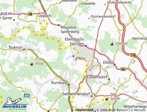 Mappa MICHELIN Jiříkov - ViaMichelin