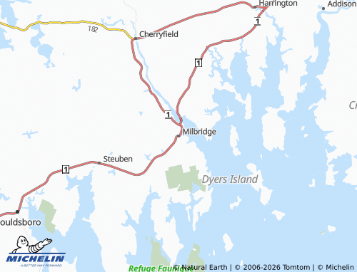 Carte MICHELIN Milbridge - ViaMichelin