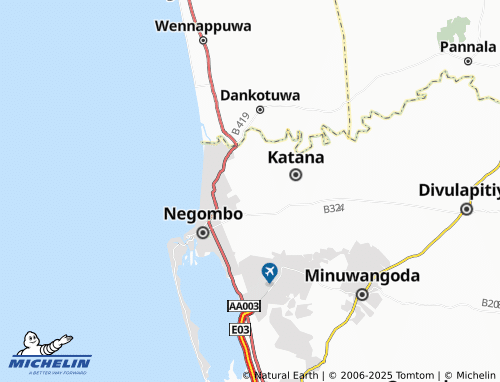 Carte MICHELIN Pahala Kandawala - ViaMichelin