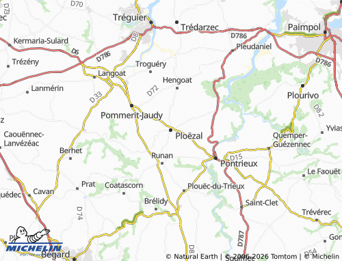 MICHELIN Ploëzal map - ViaMichelin
