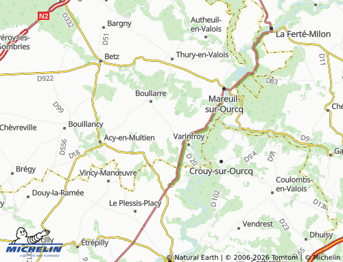 Mappa MICHELIN Rouvres-en-Multien - ViaMichelin